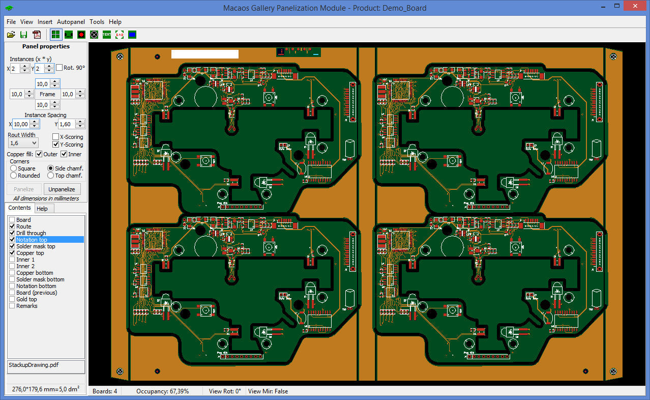 Step up a PCB to a panel suitable for assembly